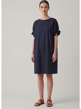 COS Dark Navy Cotton‑Blend Oversized Dress M